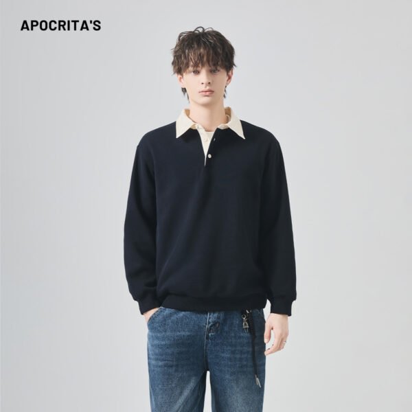 APO Heavyweight Vintage Breathable Hoodie Men's Women's Autumn Winter Trendy Brand Color-block Turtleneck Loose Casual Hoodie